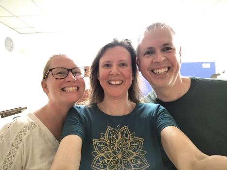 (Purple Salsa teachers - left to right: Helen, Emilie, Stuart)